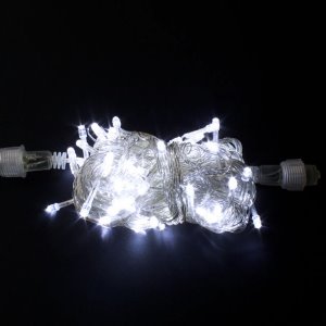 NEW 100구 투명선 LED 백색/웜색전구(8M) (전원잭별매) (연결가능) (150cm∼500cm트리용)(XTS5299)