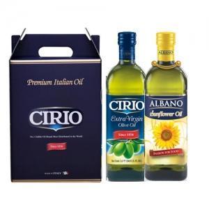 (17년설) ALBANO CIRIO 이탈리아 선물세트 올리브유1L / 해바라기씨유1L (2P)(W02097E)