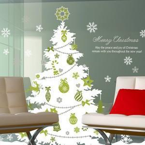 화이트크리스마스 트리(소) 그래픽스티커 크리스마스 산타 시즌 겨울(W047468)