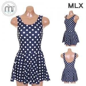 (MLX) 여자 비치웨어 도트무늬 소녀 원피스 수영복-DM_358(W066F97)