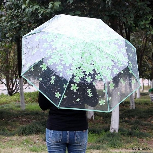 꽃비 3단 투명 우산(GTS16891)