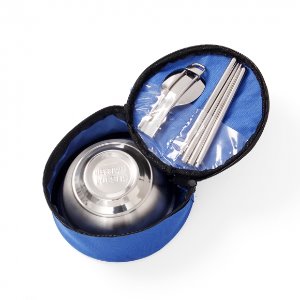 캠핑랜드 휴대용 수저 식기 1인세트(원형) (블루)(GTS17139)