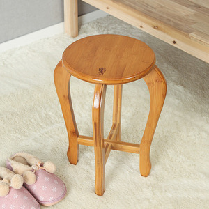 대나무원목 원형 선반 겸 의자/우드 접이식 보조의자(GTS14741)
