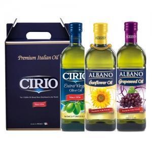 (17년설) ALBANO CIRIO 이탈리아 선물세트 올리브유500 / 포도씨유500 / 해바라기씨유500 (3P)(W02098E)